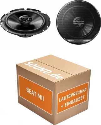 Produktbild von Lautsprecher Boxen Einbaupaket vorne Pioneer TS-G1720F passend für Seat Mii | 2x Tief-Mitteltöner mit integriertem Hochtöner 300W MAX