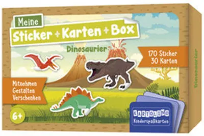 Produktbild von Meine Sticker + Karten + Box - Dinosaurier