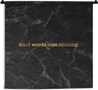 Produktbild von MuchoWow® Wandteppich Wandbehang Zitate - Sprichwörter - Gold - Marmor 150x150 cm Tapisserie Dekoration Wandtuch - Wohnaccessoires - Modernes