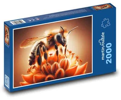 Produktbild von Puzzle 2000 Biene auf einer Blume - martinpuzzle