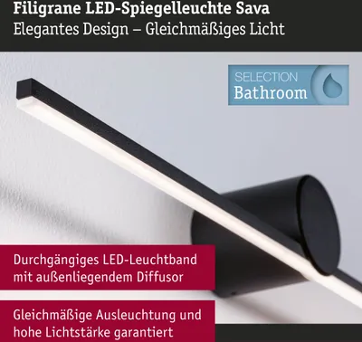 Image de Paulmann Miroir lumineux LED Sava