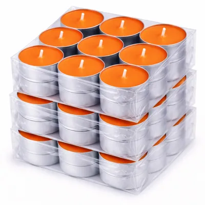 Produktbild von Duft-Teelichter 54er Pack – Duft Sonnenschein, ca. 4 Stunden Brenndauer, Teelicht Kerzen aus Wachs, rund Ø 4 cm, hergestellt in der EU, für Indoor & Outdoor