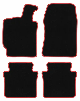 Obrázek produktu pro Velurové autokoberce pro: Lancia Thesis 2001-2009 (sedan) – sada 4 ks, černo-červené, na míru – Wielganizator CARLUX