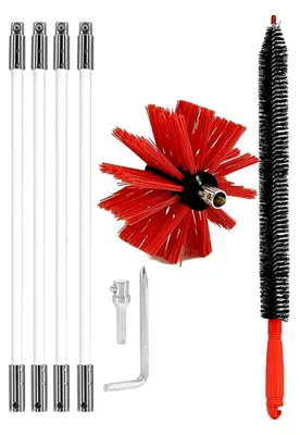Produktbild von Reinigungsbürste für Trocknerentlüftungen, 20 Fuß lang, flexibles Set mit 4 Nylonstäben