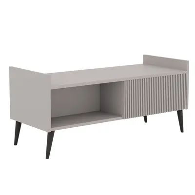 Produktbild von IDOHOME-Couchtisch SCALA mit Beinen Kaschmir Moderner Kaffeetisch Spanplatte 100x60 cm gerrifelten Fronten