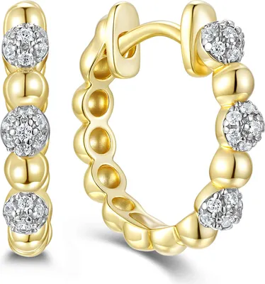 Produktbild von 9NB-1650 – New Bling – Zilveren oorbellen rond – Met zirkonia – Goudkleurig – 925 zilver