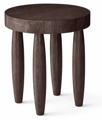 Immagine prodotto di Set di tavolini da salotto in stile moderno, marroni, con gambe in legno e piano in legno, tavolo rotondo