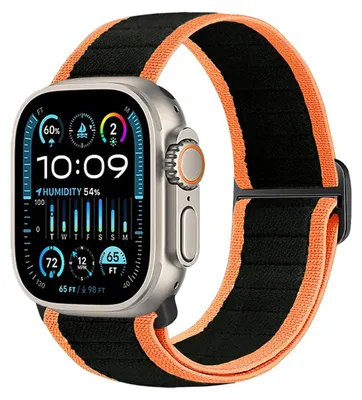 Produktbild von Für Apple Watch Ultra 2 / 1 49mm Nylon Elastisches Schnallen Ersatz Armband Schwarz
