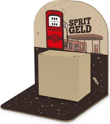 Produktbild von itenga Geldgeschenkverpackung Basic Spritgeld I Aufsteller Würfel (Motiv 137)