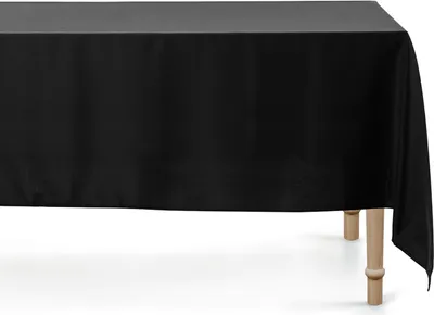 Produktbild von Tischdecke rechteckig 180x300cm Polyester Stoff Schwarz matt