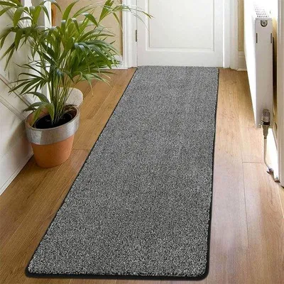 Immagine prodotto di Tappeto Unyqoos® 50 x 150 cm – tappeto antiscivolo in poliestere, morbido e lavabile, con design moderno bicolore, ideale per corridoi e camere da letto