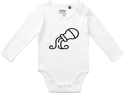 Produktbild von Huuraa Baby Body Wassermann Sternzeichen Symbol 74 White  Baumwolle Fairtrade Langarmbody Geschenkidee