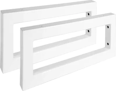 Produktbild von Natural Goods Berlin Wandkonsole RECHTECK, Regalhalter, Wandhalterung, Waschtische, Regalträger, Weiß, 300 mm, 2 Stück