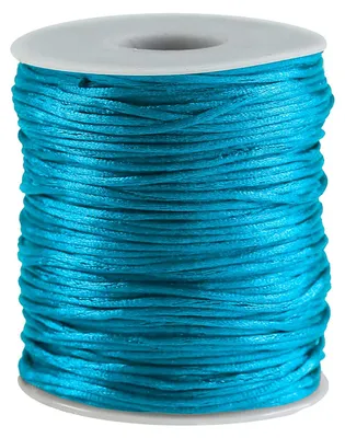 80m Meterware Satinschnur 1mm, karibikblau