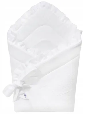Obrázek produktu pro Jukki mušelínová zavinovačka 80x80 cm s mašlí – z bavlny – bílá