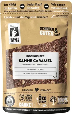 Produktbild von Rooibos-Tee Sahne Karamell, lose, harmonischer Geschmack, lecker sahnig und karamellig, für genussvolle Momente, 100g