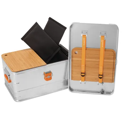 Produktbild von Campingbox 47 L Alubox 59,5 x 39 x 29cm + Schneidbretter - 47 Liter