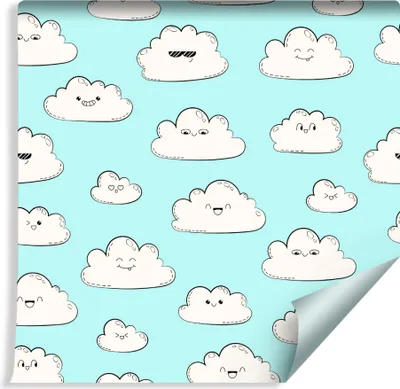 Produktbild von 10m VLIES TAPETE Rolle Kinderzimmer Frühliche Wolken XXL