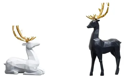 Image de Statue décorative en résine représentant un renne