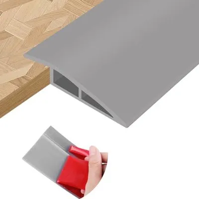 Produktbild von Übergangsprofil für Drempel - Höheausgleich und Bodenstreifen - 10 mm x 1 m - Grau