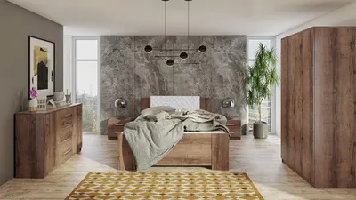 Obrázek produktu pro Ložnicová sestava s postelí 160x200 CORTLAND 7 - dub monastery / bílá