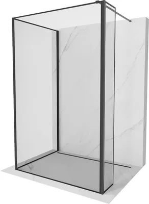 Produktbild von Mexen Kioto Duschwand Walk-in 100 x 100 x 40 cm, schwarzes Muster, schwarz - 800-100-100-221-70-70-040
