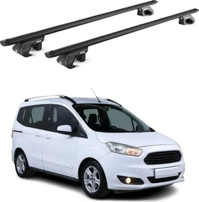 Image de Barres de toit transversales pour Ford Courier Tourneo 2013-2025 Alu Noir 2x ABE