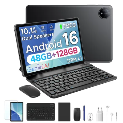 Produktbild von POCKAM P10 48(8+40)GB+128GB, 10 Zoll, Android 16, 7000mAh, mit Tastatur/Maus/Stift/Hülle usw, BT5.0, 5G WiFi, Gemini AI, 3.5mm Kopfhöreranschluss