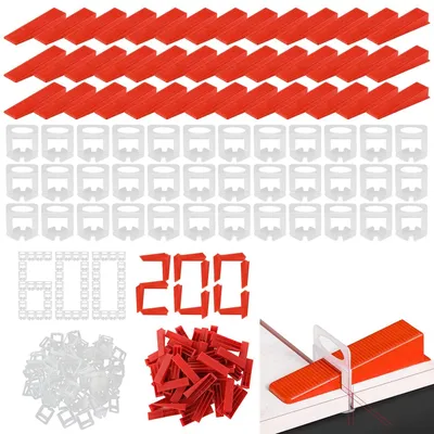 Produktbild von Fliesennivelliersystem Fliesenkeile Fliesennivellierset - 2 mm - 800 Stück - Kunststoff - Wiederverwendbar - Für Keramik- und Feinsteinzeugfliesen