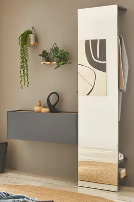 Produktbild von Garderobe Set 2-teilig "Center" in grau matt und Wotan Eiche Garderobenkombination
