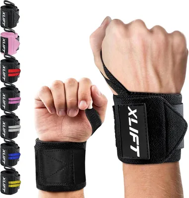 Imagen del producto de Bandas para muñecas de fitness, paquete de 2 unidades, unisex, para CrossFit y levantamiento de pesas