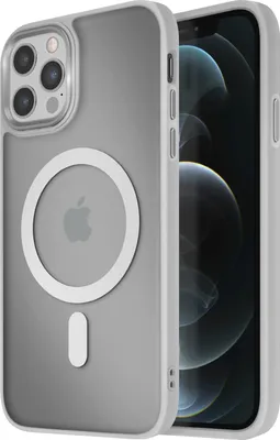 Imagen del producto de Avizar, funda MagSafe para Apple iPhone 12 / 12 Pro, color gris claro