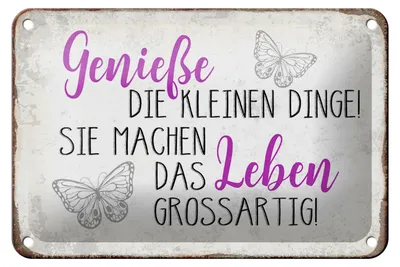 Produktbild von Blechschild Spruch 18x12cm genieße kleine dinge das Leben