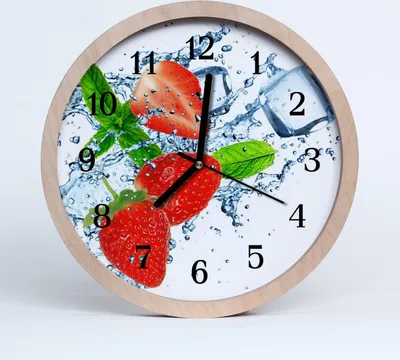 Produktbild von Holzuhr 20fi cm wanduhr - Erdbeer-Frucht