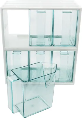 Produktbild von 6er Schüttenkasten LUXUS inkl. 6 Schütten grün transparent