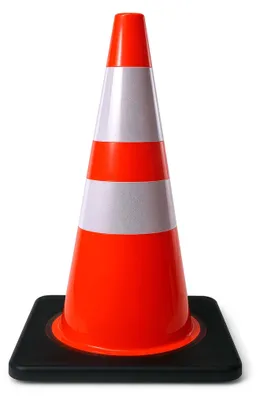 Productafbeelding van Wiltec verkeerskegel, 70 cm hoog, van PVC met rubberen voet, oranje verkeersmarkering voor afzetting, paal met reflecterende banden