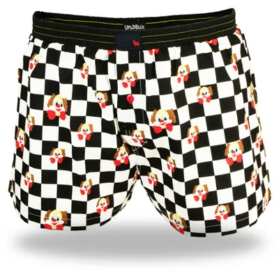 Produktbild von UnaBux Herren XL Boxershort Clown Schwarz-Weiß Kariert mit Allover-Print