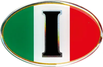 Image de Autocollant Lampa Sticky 3D, tricolore italien, ovale, adhésif, 61 x 46 mm