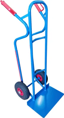 Produktbild von Stahlrohr Sackkarre mit "JUMBO"-Ladeschaufel 470x280 mm - EU (Räder nach Ihrer Wahl - siehe Varianten) HIER: Luftrad / METALL-Felge / Rollenlager