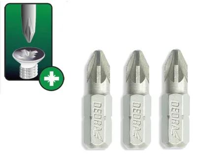 Obrázek produktu pro Šroubovací bity ploché Pozidriv PZ1x25mm, 3ks blistr
