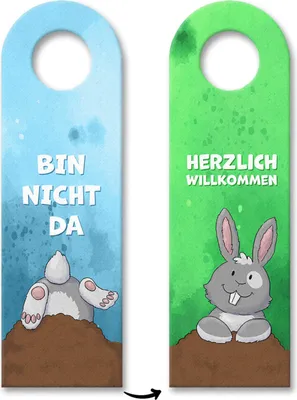 Produktbild von Bin nicht da - Herzlich willkommen Hase Türhänger