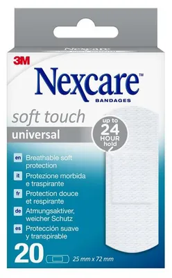 Produktbild von Nexcare 7100225020, 2,5 x 7,2 cm, Rechteckig, Weiß, 20 Stück(e)