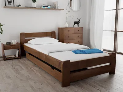 Produktbild von Bett Laura 90 x 200 cm, Eiche Matratze: Ohne Matratze, Lattenrost: Ohne Lattenrost
