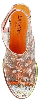Produktbild von Laura Vita Damen Hochfront Sandalette Pieptoe Pailletten LEDAO 20, Größe:37 EU, Farbe:Orange