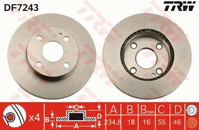 Produktbild von TRW Bremsscheiben (2 Stück) Vorderachse DF7243