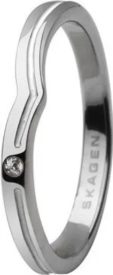 Produktbild von Skagen Damen Ring Silber/Weiß JRSW018, Ringgröße:54 (17.2) SS7 M10