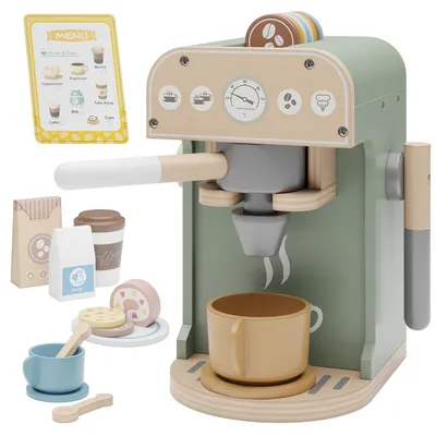Imagen del producto de Omgoods - Cafetera de madera para niños, juego de 25 piezas