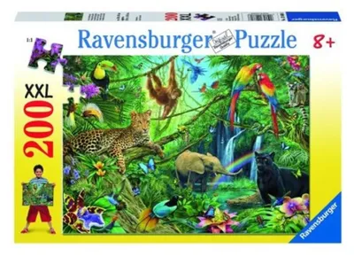 Image de 200 pièces Ravensburger Kinder Puzzle XXL Animaux dans la jungle 12660