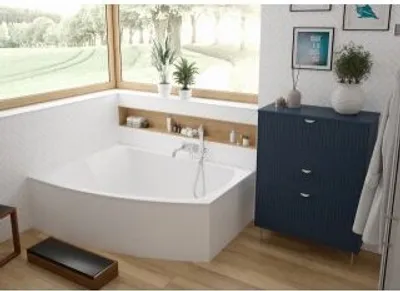 Produktbild von Hoesch Largo Trapezbadewanne asymmetrisch 1800 x 1300 mm links weiß - 3694.010