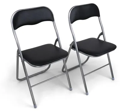 Produktbild von Omgoods - 2 Klappstühle - Set aus 2 Klappstühlen mit Metallrahmen und Kunstlederoberfläche